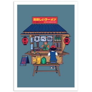 Affiche – Rafa Gomes – House of Ramen Pikachu – 30x40cm