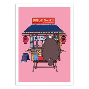 Affiche – Rafa Gomes – House of Ramen Totoro – 30x40cm