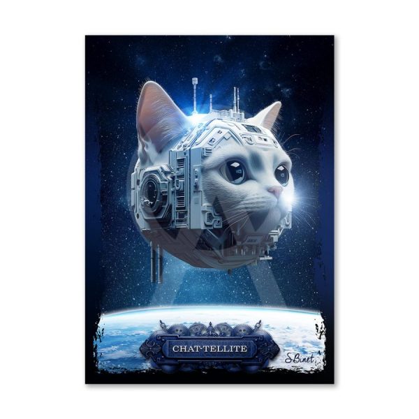 Impression Alu Dibond – Sylvain Binet – Chat-tellite – 20x28cm