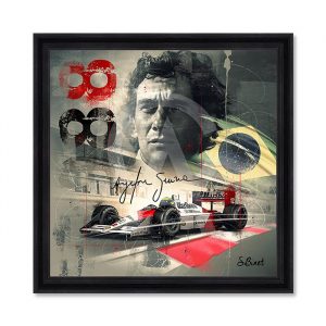 Image encadrée – Sylvain Binet – Ayrton Senna – 40x40cm