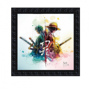 Image encadrée – Patrice Muriano – Luffy & Zoro – 30x30cm