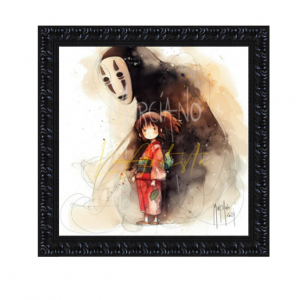 Image encadrée – Patrice Murciano – Chihiro et Kaonashi – 30x30cm