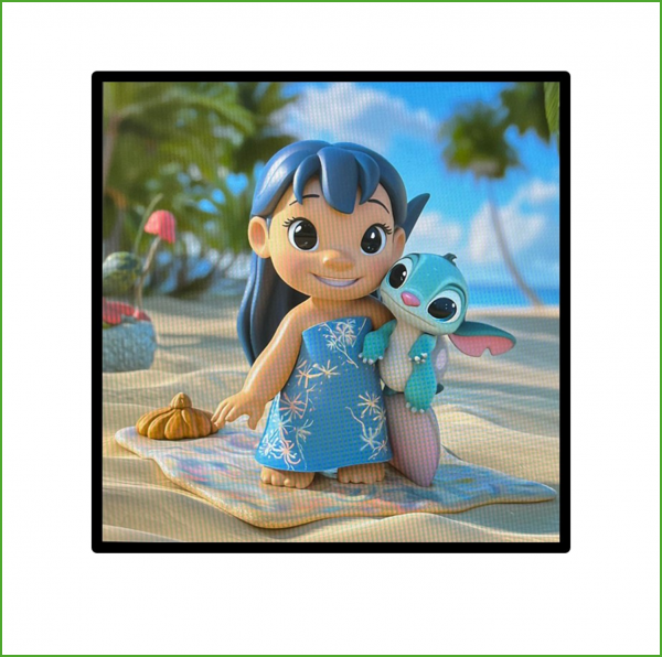 Image encadrée – Lilo & Stitch 1 – 14x14cm ou 30x30cm