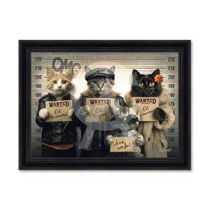 Image encadrée – Sylvain Binet – Chats Voleurs – 50x70cm
