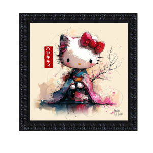 Image encadrée – Patric Murciano – Kitty Geïsha – 30x30cm