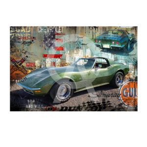 Impression Alu Dibond – Rubix – Green Art Corvette C3 – 20x28cm