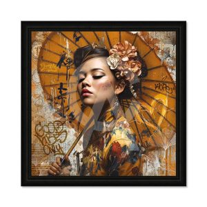 Image encadrée – Séleste – Kanji – 40x40cm