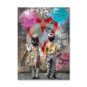 Impression Alu Dibond – Romaric – Les deux amoureux et les ballons – 20x28cm Impression Alu Dibond – Romaric – Les deux amoureux et les ballons – 20x28cm